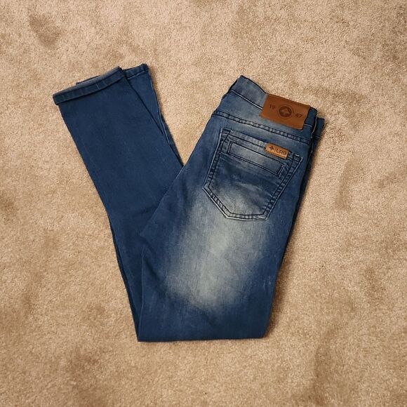 LRG Lifted Research Group Skinny Jeans w/ Moto Details Size 30 US 10 - Picture 1 of 9